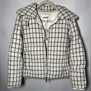 Jason Wu Black and White Tweed Puffer Coat NWT